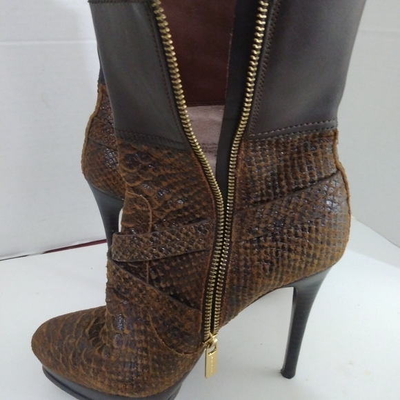 Michael Kors Snakeskin Leather Heel Boot - Picture 7 of 14